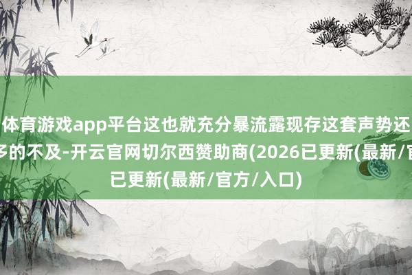 体育游戏app平台这也就充分暴流露现存这套声势还存在着更多的不及-开云官网切尔西赞助商(2026已更新(最新/官方/入口)