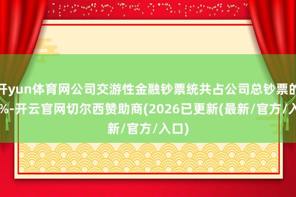 开yun体育网公司交游性金融钞票统共占公司总钞票的9.8%-开云官网切尔西赞助商(2026已更新(最新/官方/入口)